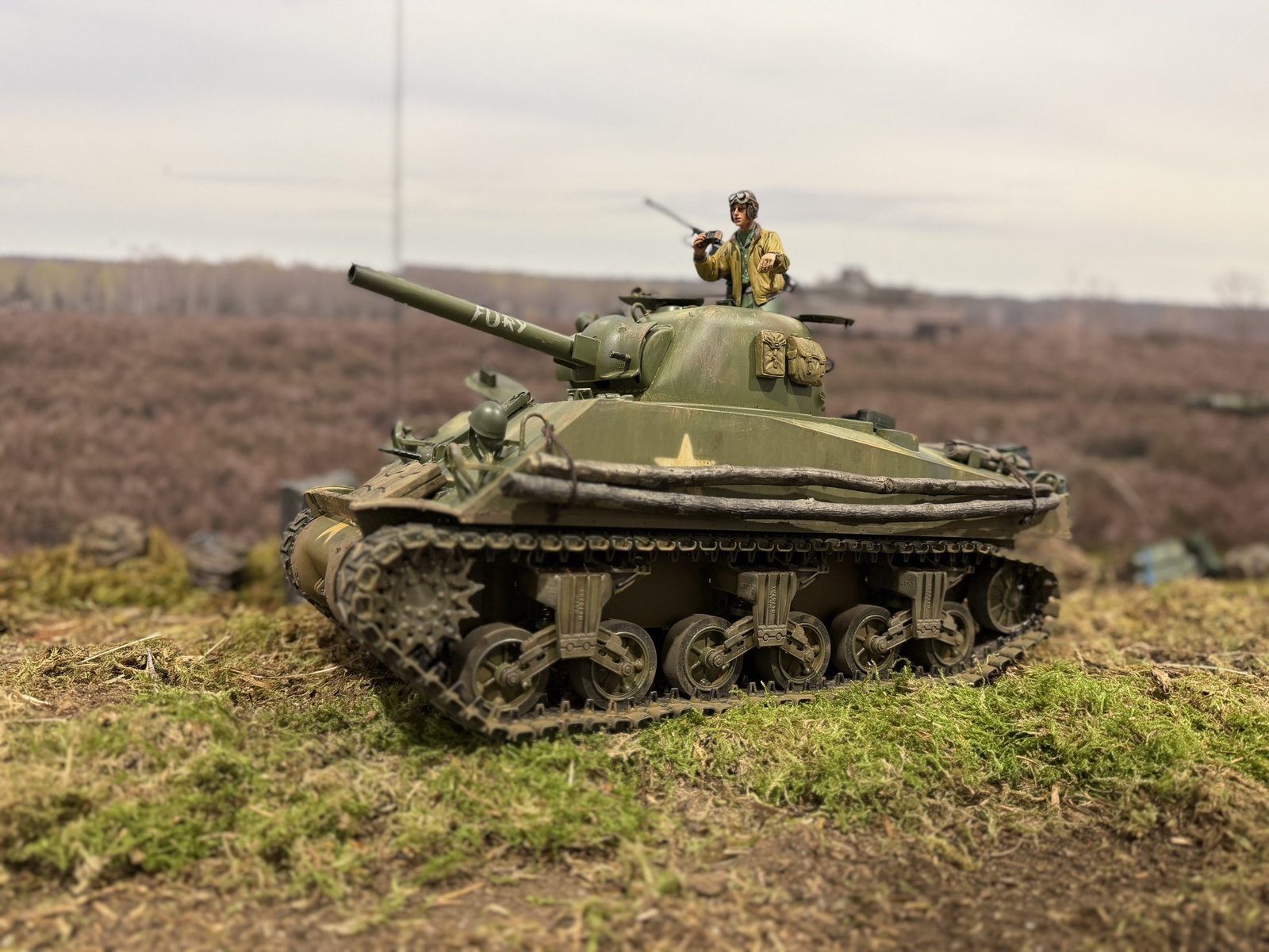 1/16 scale RC Sherman tank inspired by the film Fury, by Mato